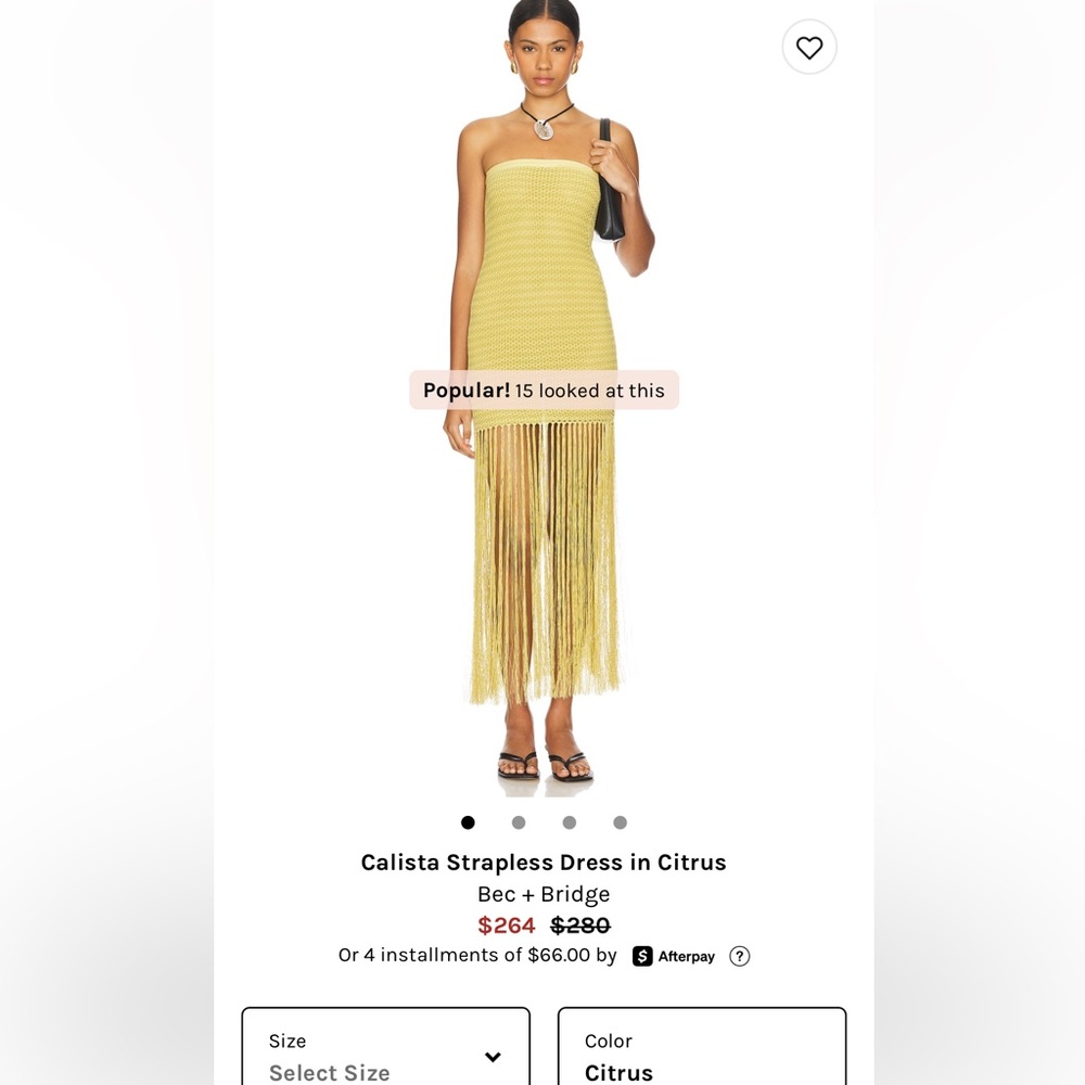 Revolve Bec & Bridge Calista Strapless Dress XS